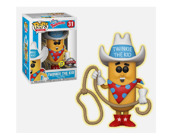 Funko Hostess POP! Ad Icons Twinkie the Kid Exclusive Vinyl Figure #31 [White Hat, Glow-in-the-Dark]