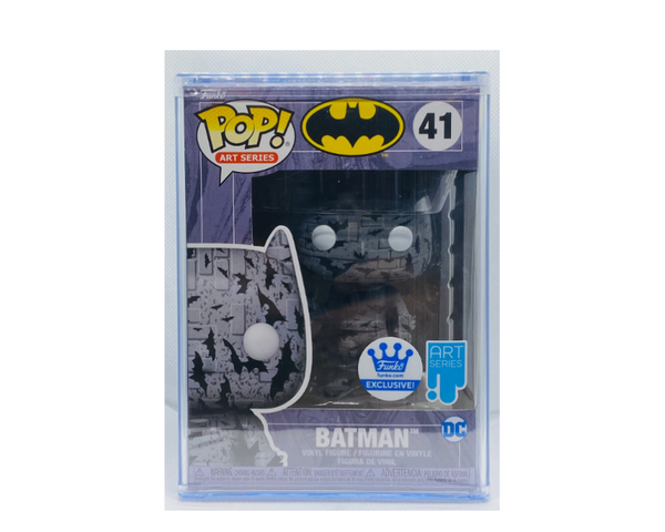 Funko Pop! DC #41: BATMAN (Gray Brick) Art Series (w/ Stack) Funko Shop Exclusive.